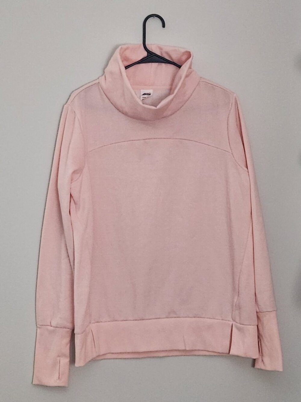 AVIA Light Pink Cowl Neck Active Pullover Sweatshirt Thumbholes